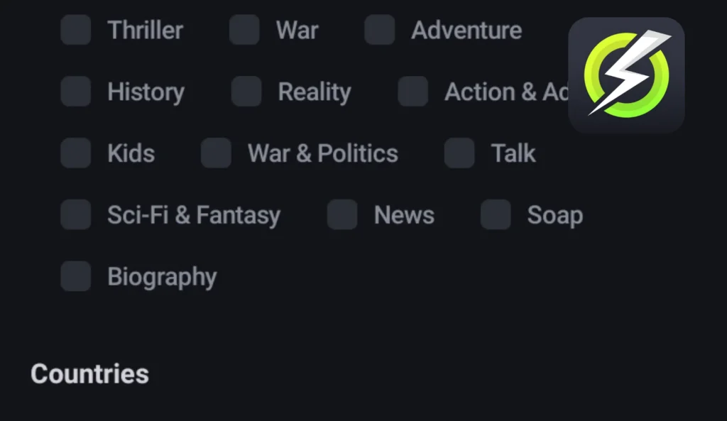 The picture is showing some movie collection categories.